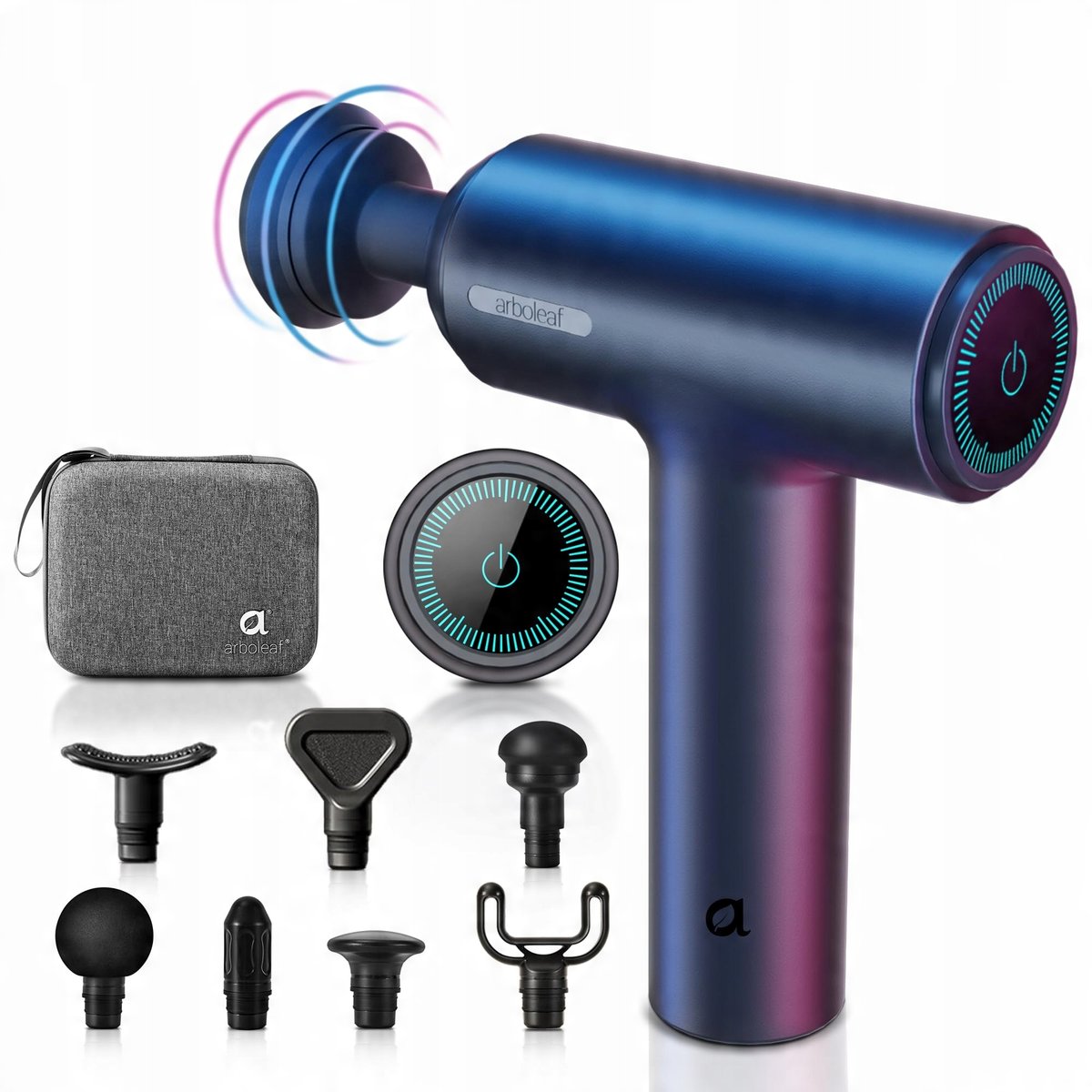 ARBOLEAF Pistolet Do Masażu Głębokiego 60W 6 Prędkości 7 Główki USB C