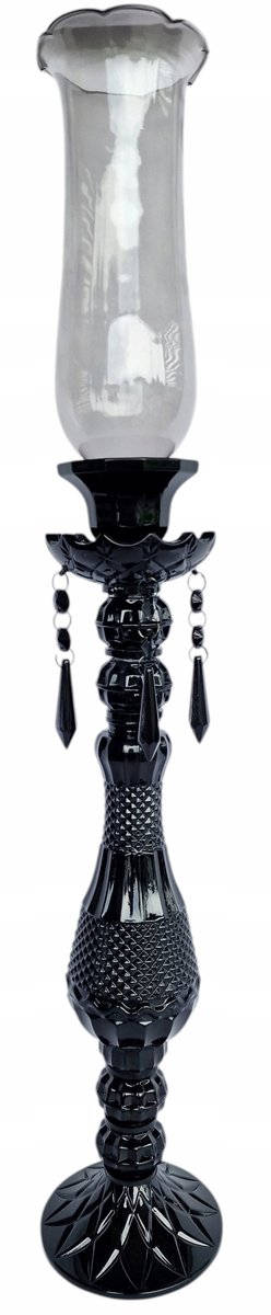 Świecznik szklany czarny 70 cm 2559-3-L