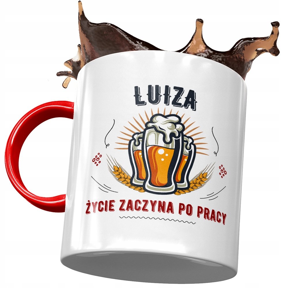 Kubek Czerwony Dla Luizy Żony Koleżanki na Prezent z Nadrukiem ze Zdjęciem + Opakowanie na prezent (wzór 04)