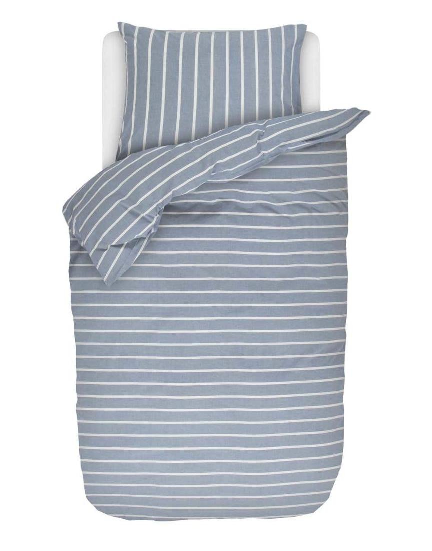 Ozdobna pościel z bawełny 100% w kolorze niebieskim, poszewki dekoracyjne, pościel w paski, Esprit, 135 x 200 cm, 140 x 220 cm