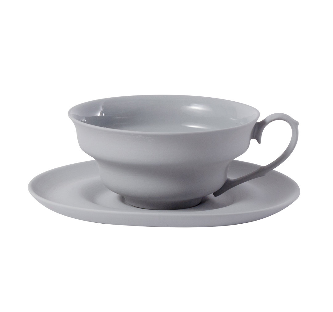 Filiżanka XL 500 ml ze spodkiem szara CD25