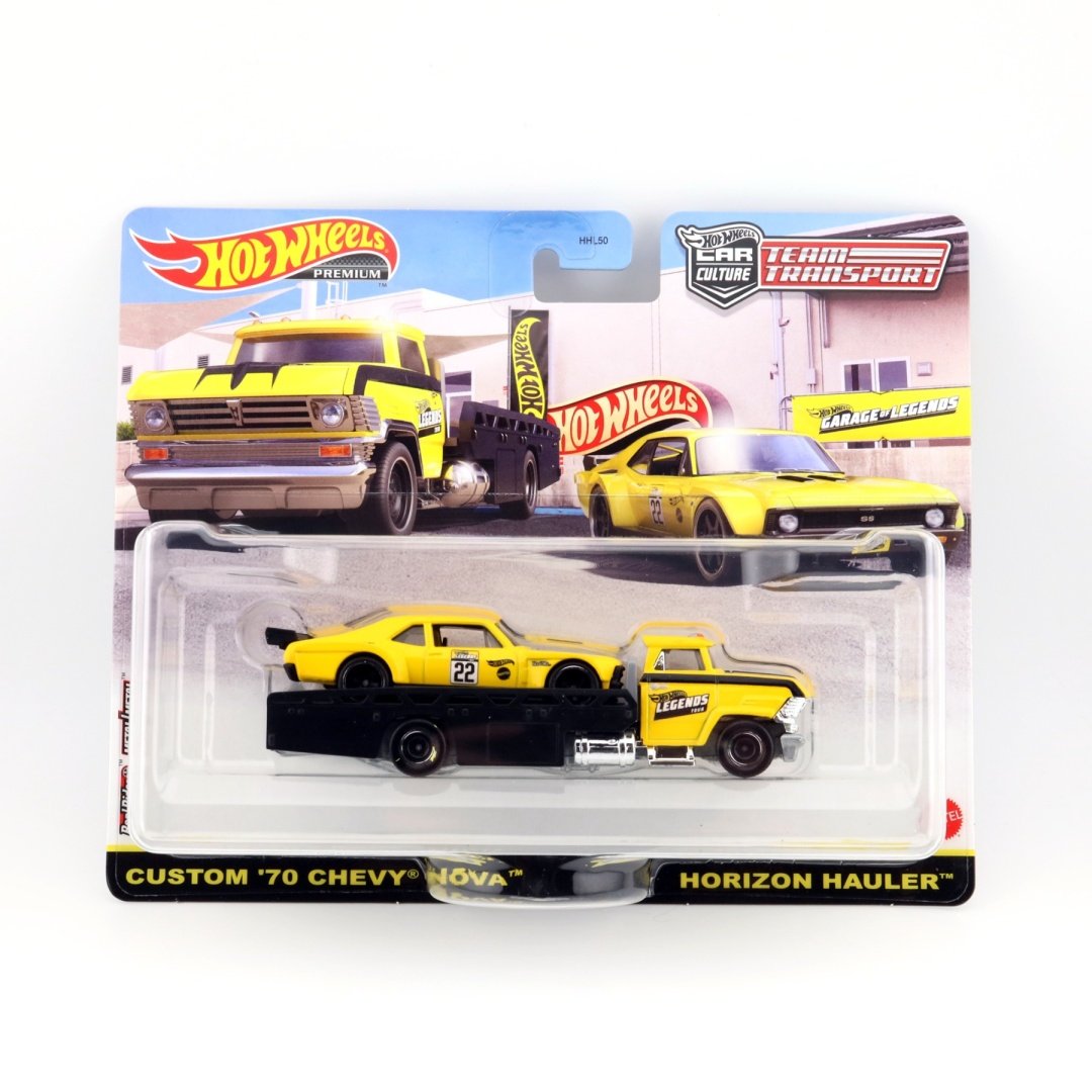 HOT WHEELS Premium Car Culture Team Transport Garage of Legends Custom '70 Chevy & Horizon Hauler
