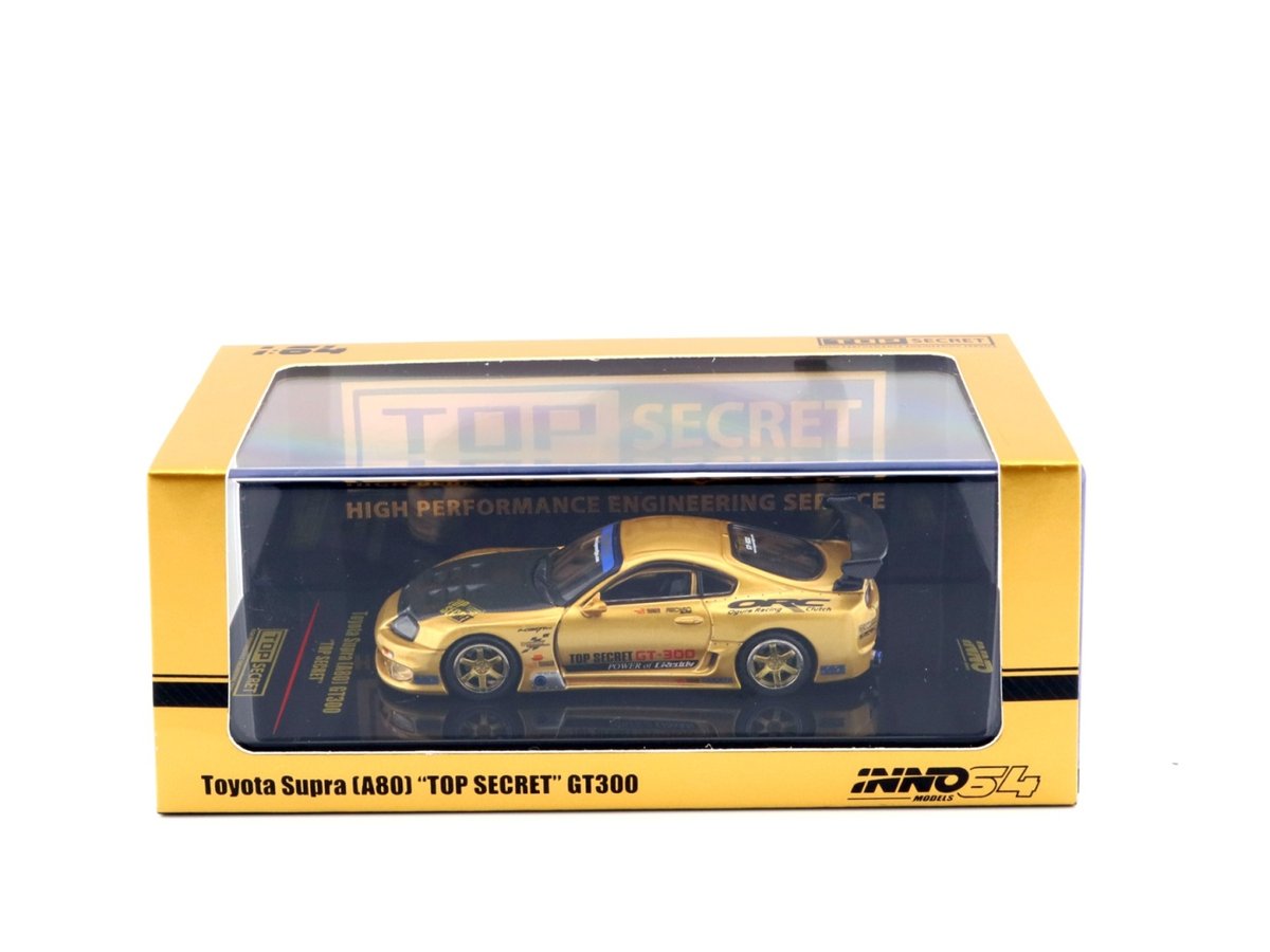 INNO64 Toyota Supra A80 GT300 Top Secret GOLD Inno 1:64