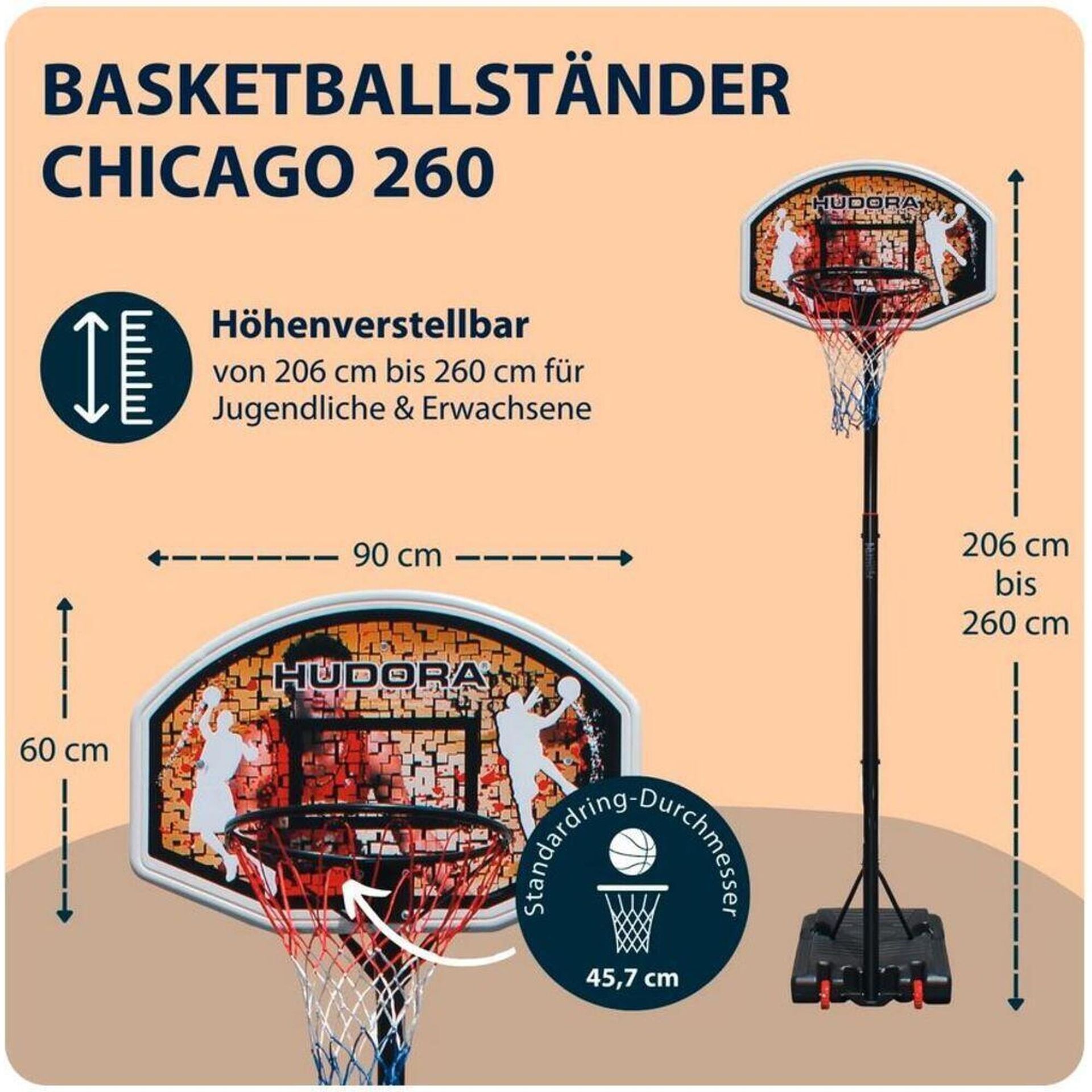 Hudora Chicago Systemy do koszykówki, Stojak do koszykówki 4005998234501