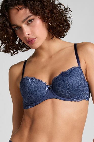 Hunkemöller Biustonosz usztywniany z fiszbinami Marine Niebieski