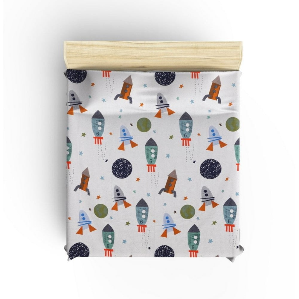 Biała bawełniana narzuta dziecięca 140x200 cm Spacex – Mijolnir