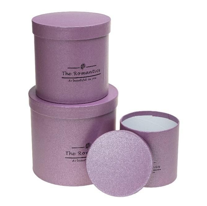 Pudełko Flower Box 3szt purpurowy Rozette