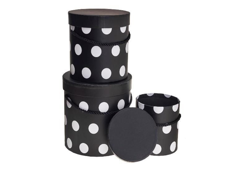 Pudełko Flower Box 3szt czarny Rozette