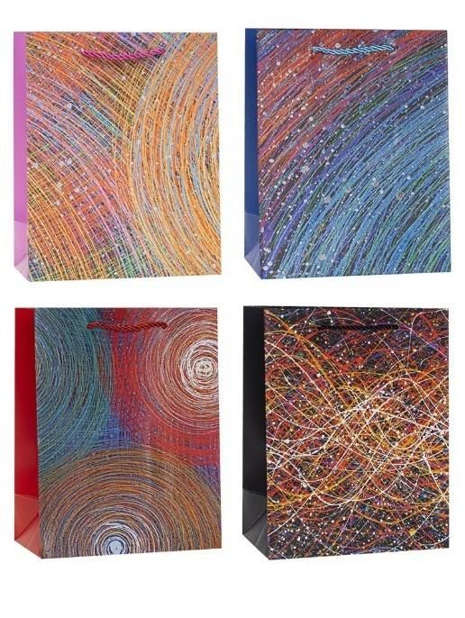 Torebka ozdobna 26x32x10cm brokat mix Rozette - artykuł papierniczy