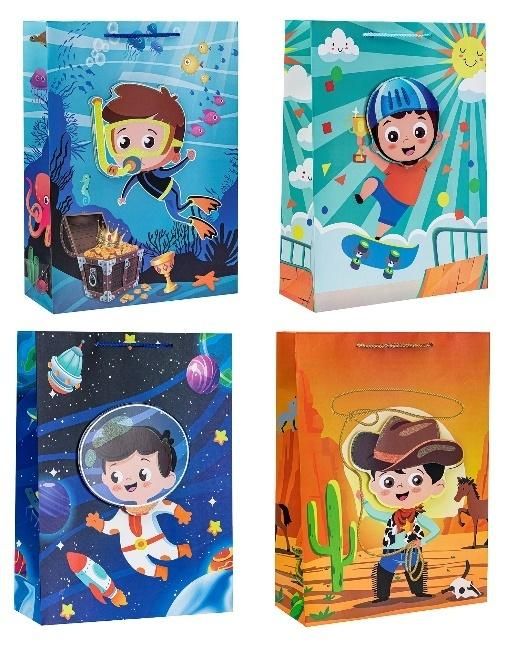 Torebka dziecięce hot-stamp 31x42x12cm mix Rozette - artykuł papierniczy