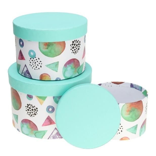 Pudełko Flower Box 3szt zielony Rozette