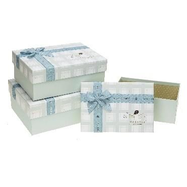 Pudełko prostokątne z kokardą 3szt Rozette