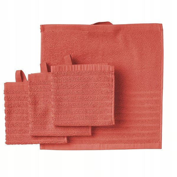 Ikea Vagsjon Ręcznik Komplet 4 Szt 30X30 Cm Do Rąk Pomarańczowoczerwony