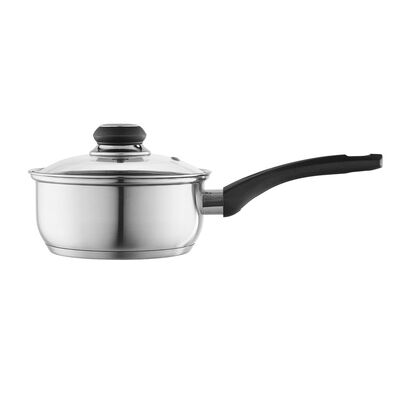 Rondel nierdzewny Emilio 1,2 l 16 cm z pokrywą szklaną
