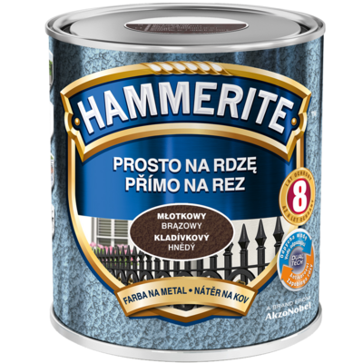 Hammerite Farba Prosto Na Rdzę Brązowy Młotkowy 2,5 l