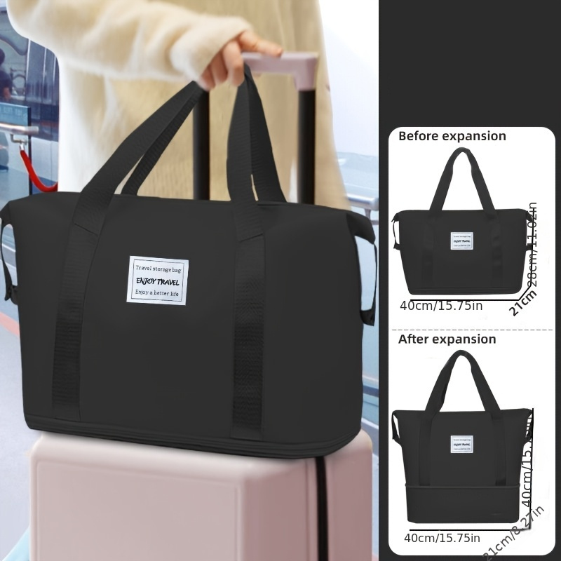 TEMU 1 Szt. Rozszerzalna Torba Do Podróży Oxford Cloth, Duża Pojemność Składana Torba Na Zamek, Sportowy Styl Przenośny Bagaż Do Użytku Codziennego,
