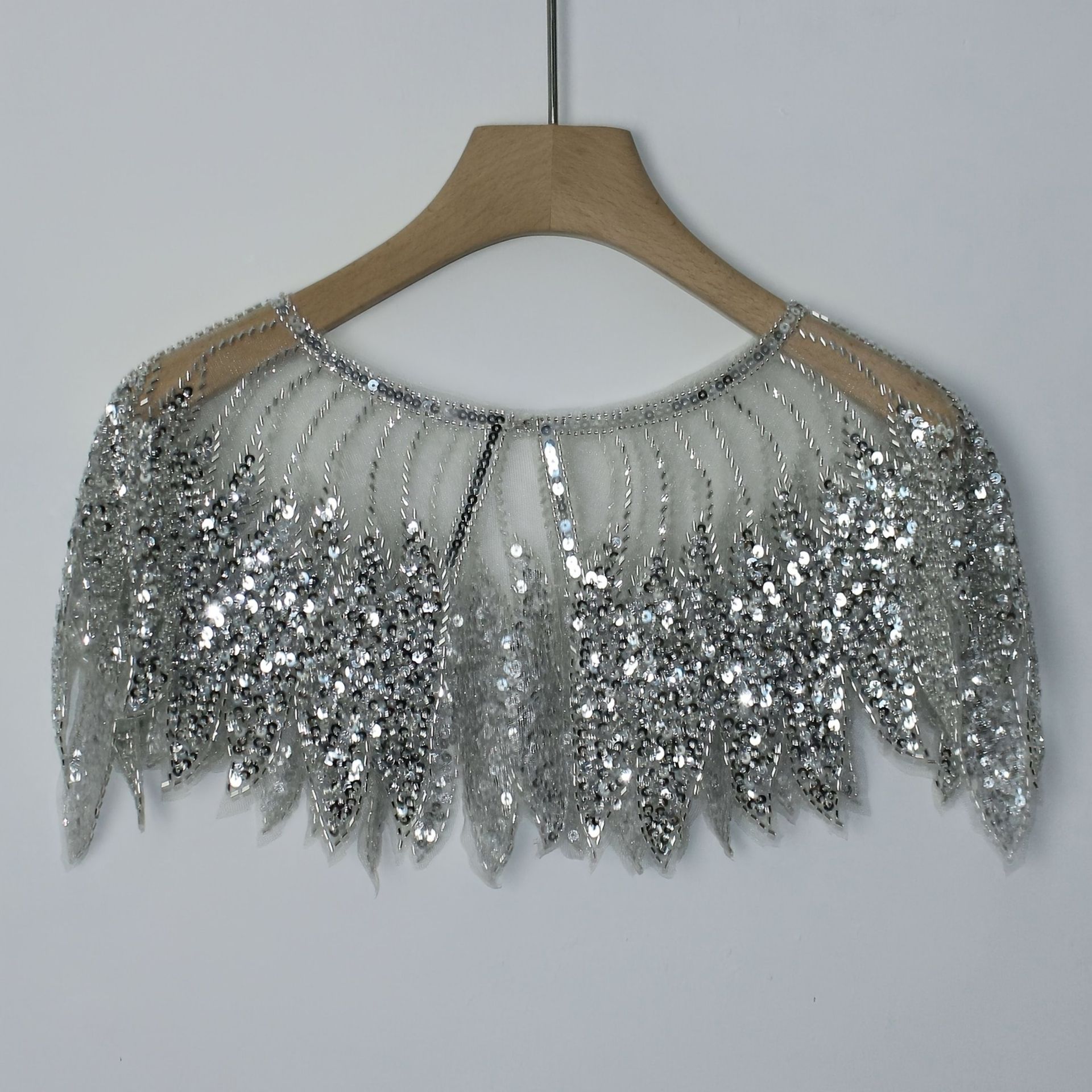 TEMU Kardigan z otwartą przodu z haftem w stylu vintage z brokatem, oddychającym materiałem z siatki, wszechstronną elegancją na bale, imprezy i