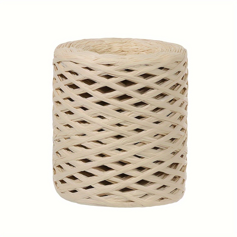 TEMU 200m kolorowa przędza raffia - idealna do robótek ręcznych, szydełkowania i ozdabiania Kolorowa papierowa wstążka do kapeluszy, słomki i