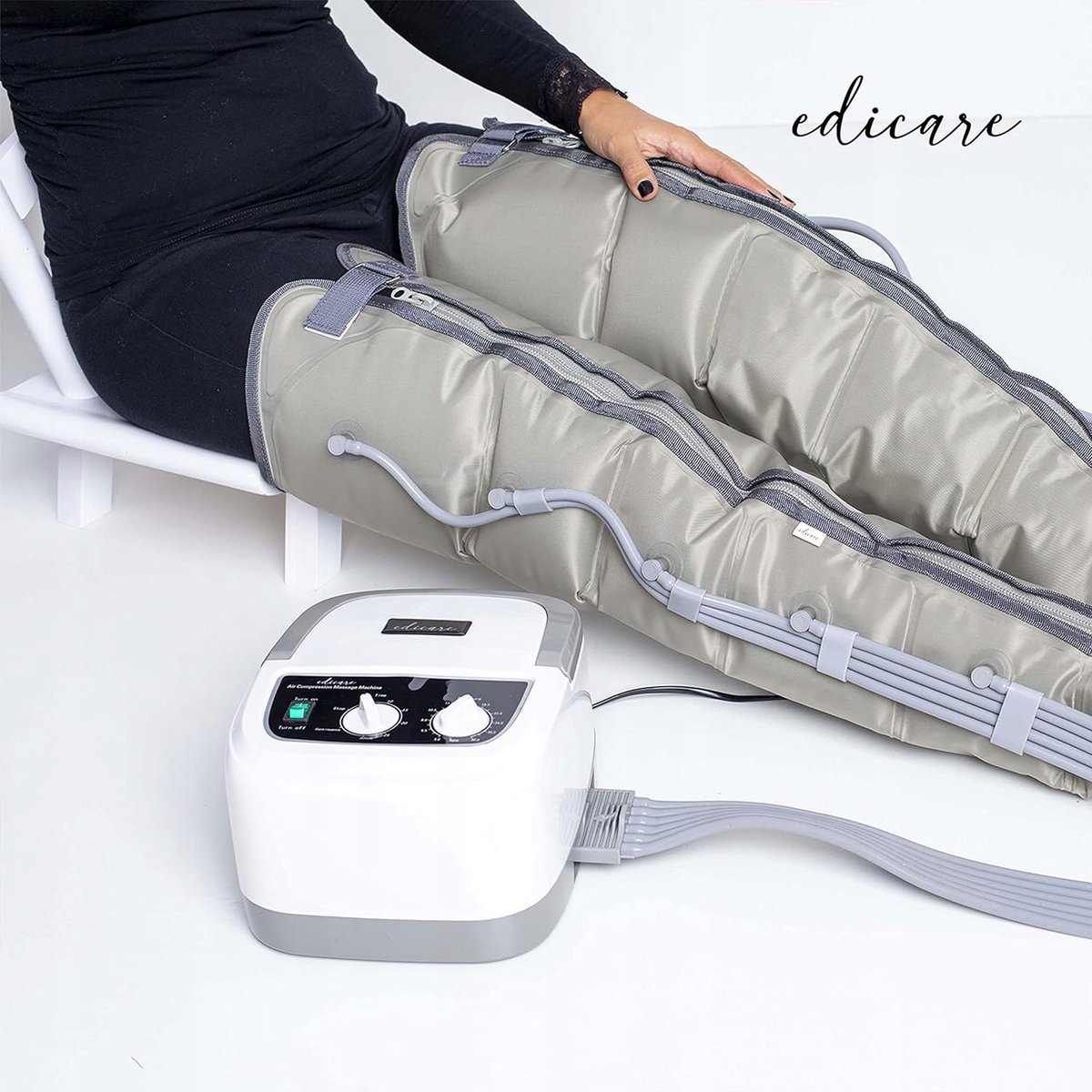 Masazer nóg Edicare Compression Leg Therapy szary