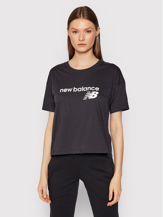 New Balance T-Shirt WT03805 Czarny Relaxed Fit