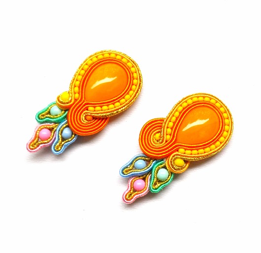 Sutaszowe kolczyki GOLDEN