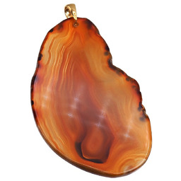 Naturalny Agat Duży Wisiorek Złote Srebro Unikat