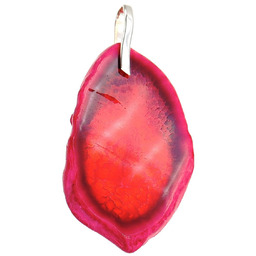 Naturalny Agat Fuksja Wyjątkowy Wisiorek Srebro Unikat