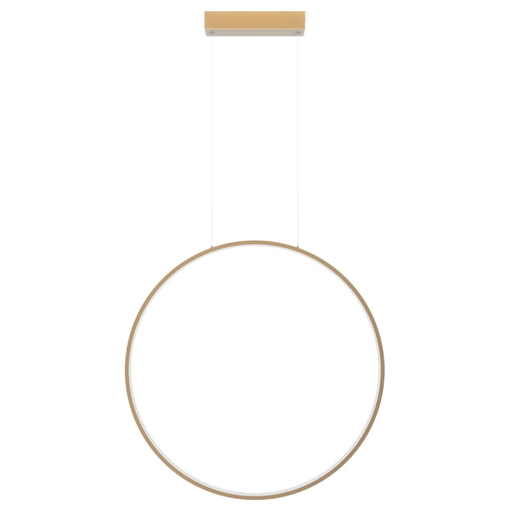 Złota lampa wisząca Mirror L z technologią LED, o klasie szczelności IP44 i regulacją barwy światła (CCT)