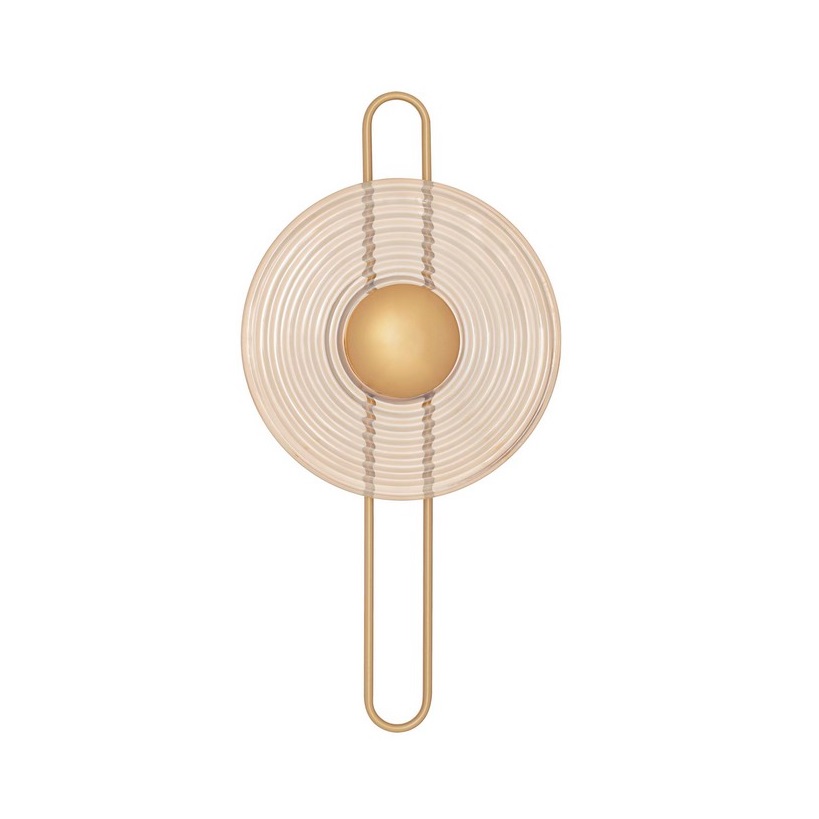 Stylowy kinkiet Calbelle w odcieniach złota i bursztynu