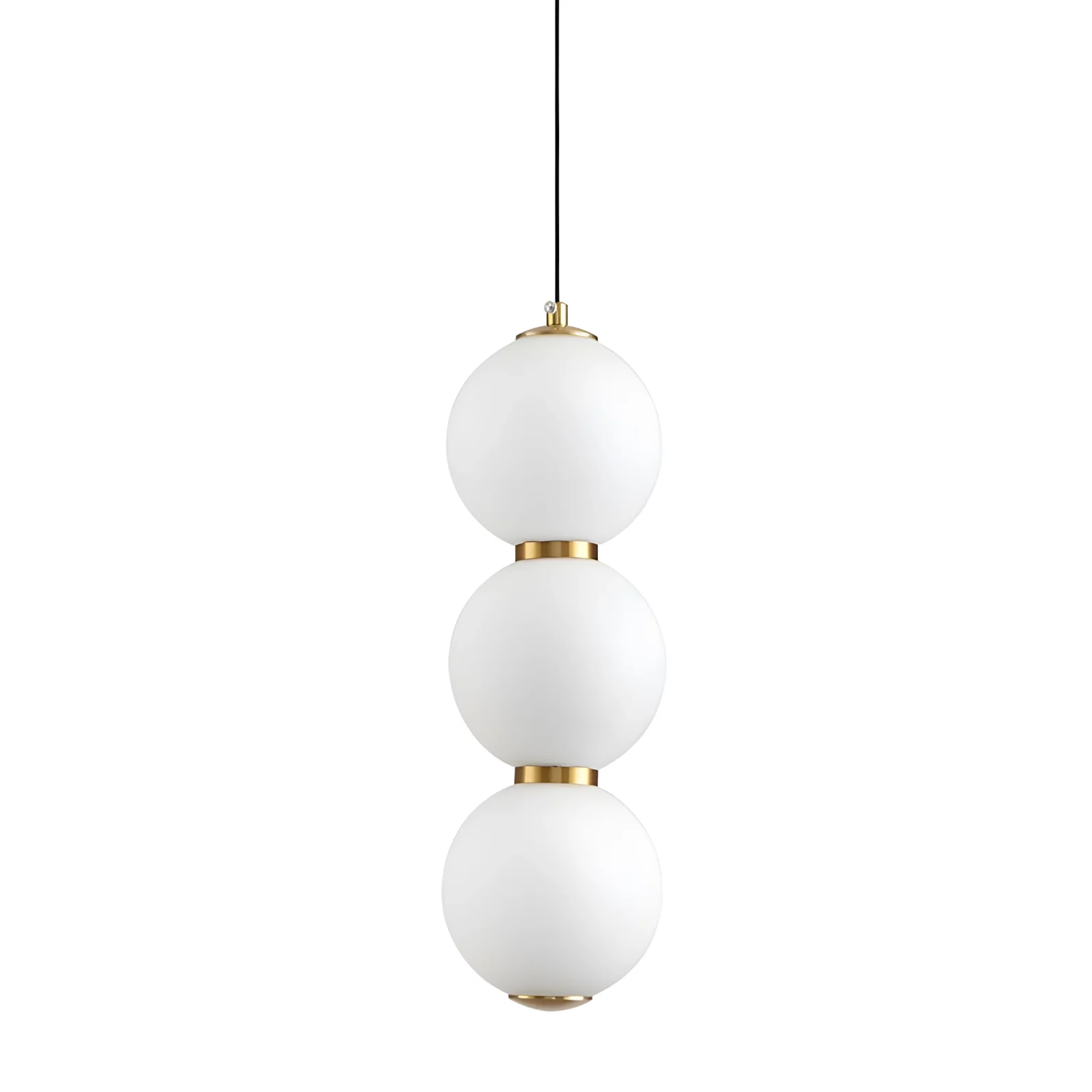 Lampa wisząca Perla z pionowym układem i szklanymi kloszami w kształcie kul