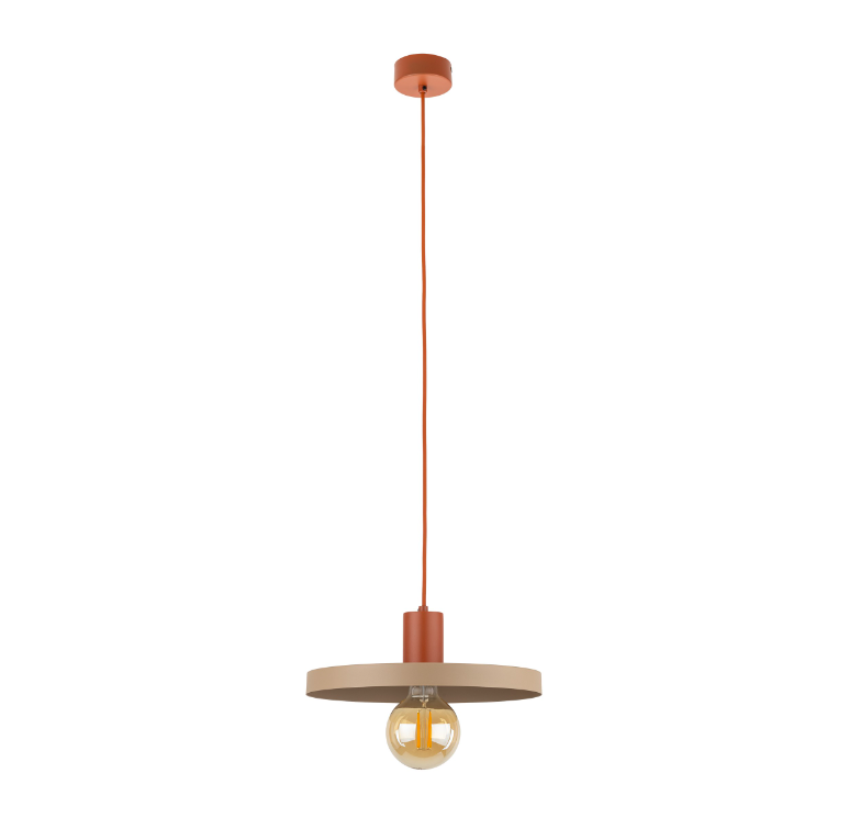Wisząca lampa w stylu retro Sila 30 w odcieniach beżu i pomarańczy