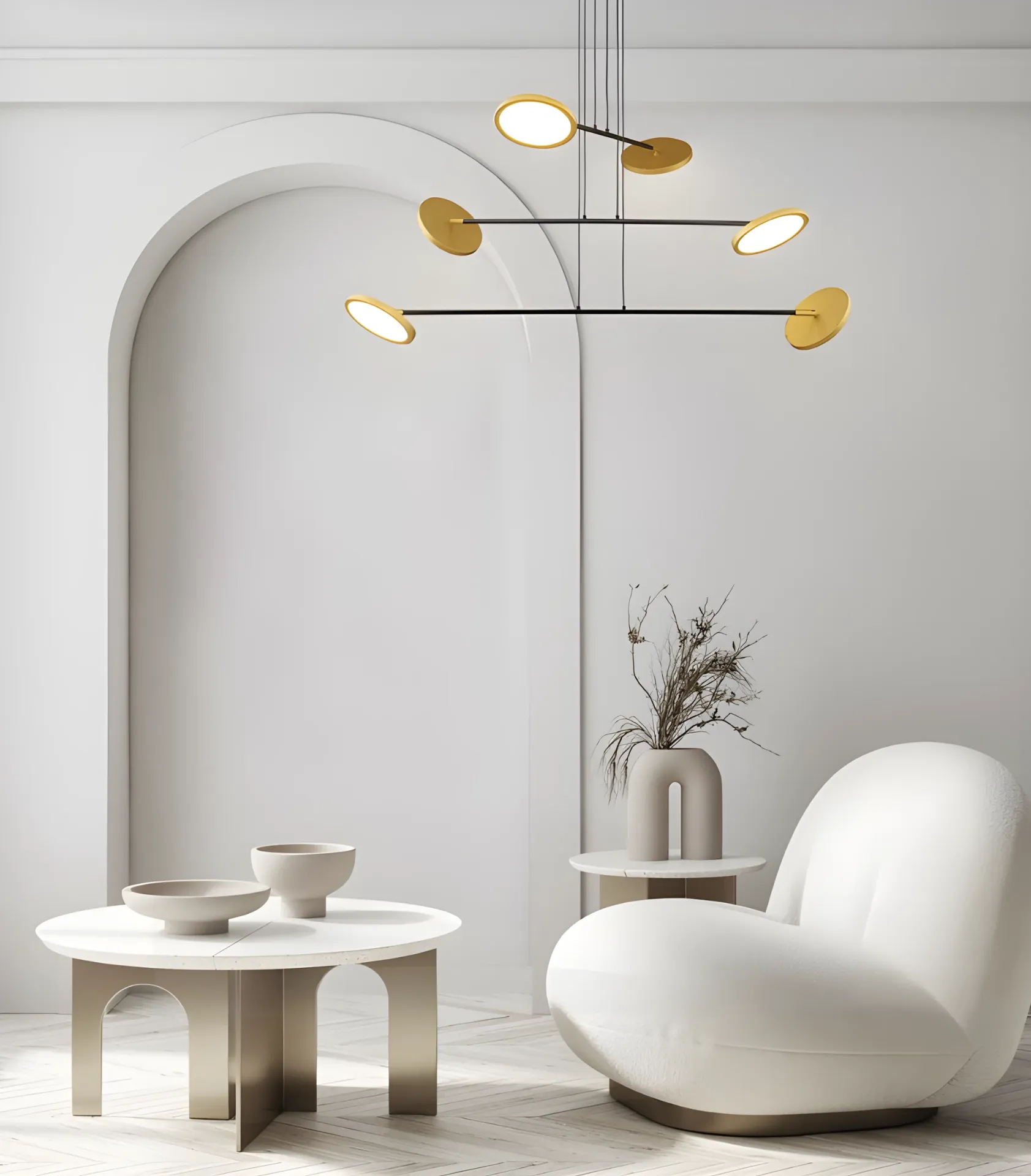 Nowoczesny żyrandol LED Vialto 51W do salonu w eleganckim stylu