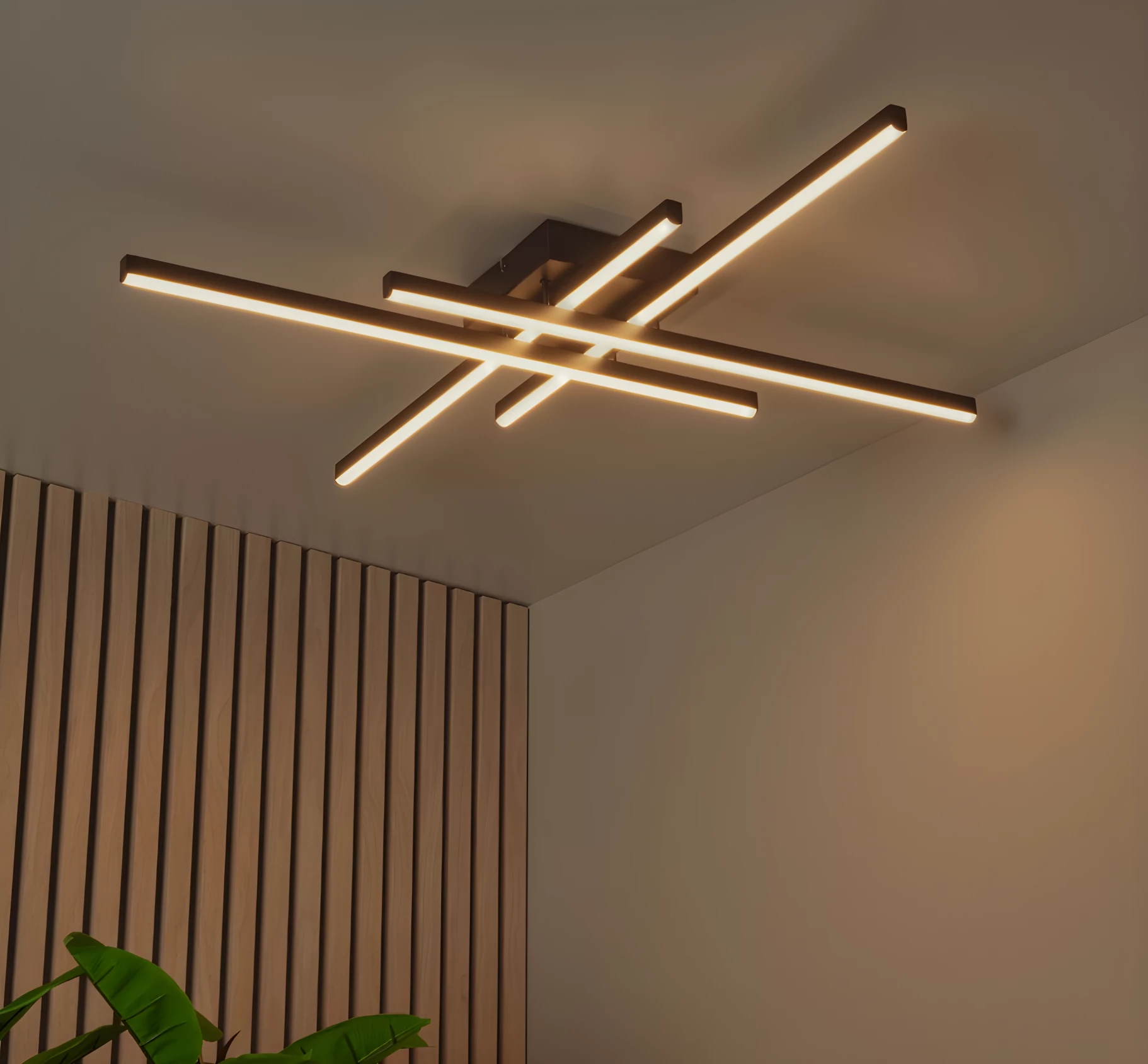 Nowoczesny sufitowy żyrandol LED Novak w kolorze czarnym z możliwością zmiany barwy światła