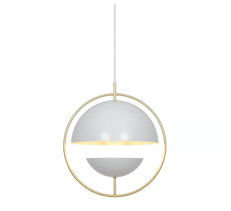 Stylowa lampa wisząca Tavia z dwiema półkulami rozpraszającymi światło