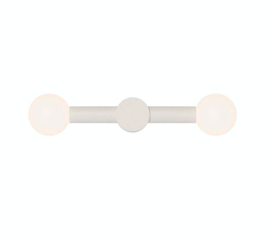 Biały, podwójny kinkiet Rigoberta Direct Duo o podłużnym kształcie