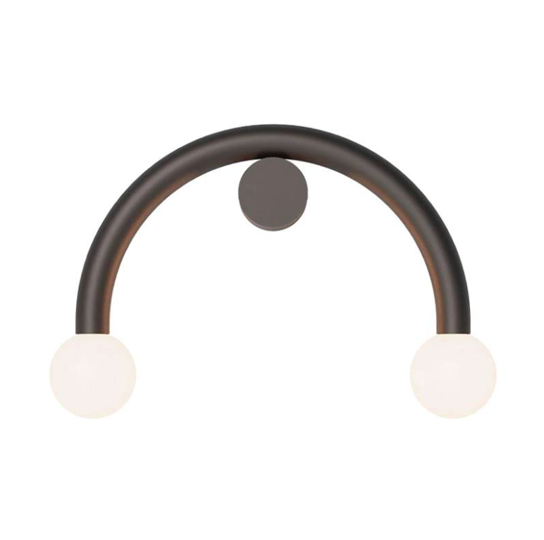 Elegancki hiszpański kinkiet Rigoberta Curved w czarnym wykończeniu łukowym