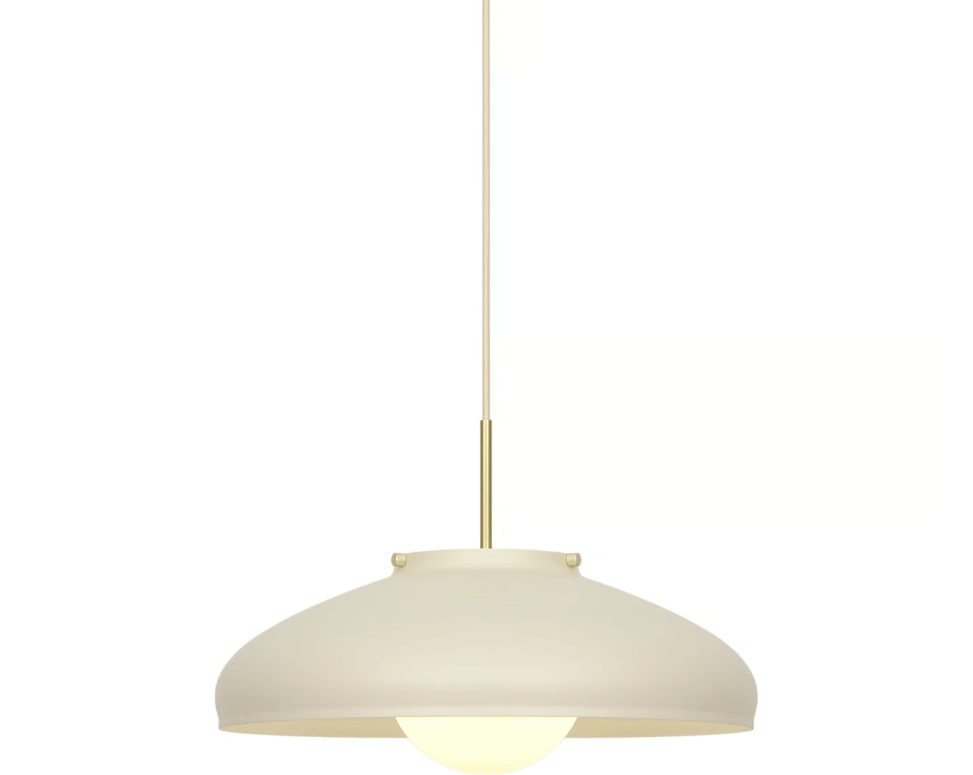 Elegancka beżowa lampa wisząca Latif z pięknym szklanym kloszem