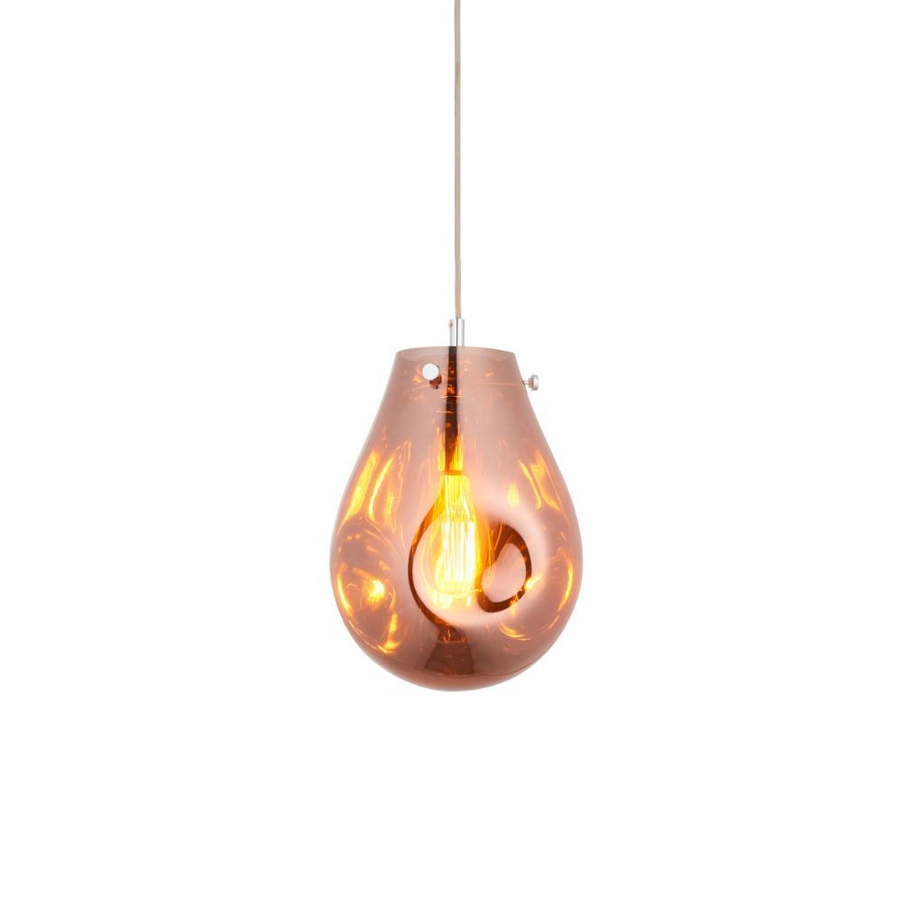 Wisząca lampa Mirage M z kloszem w miedzianym kolorze