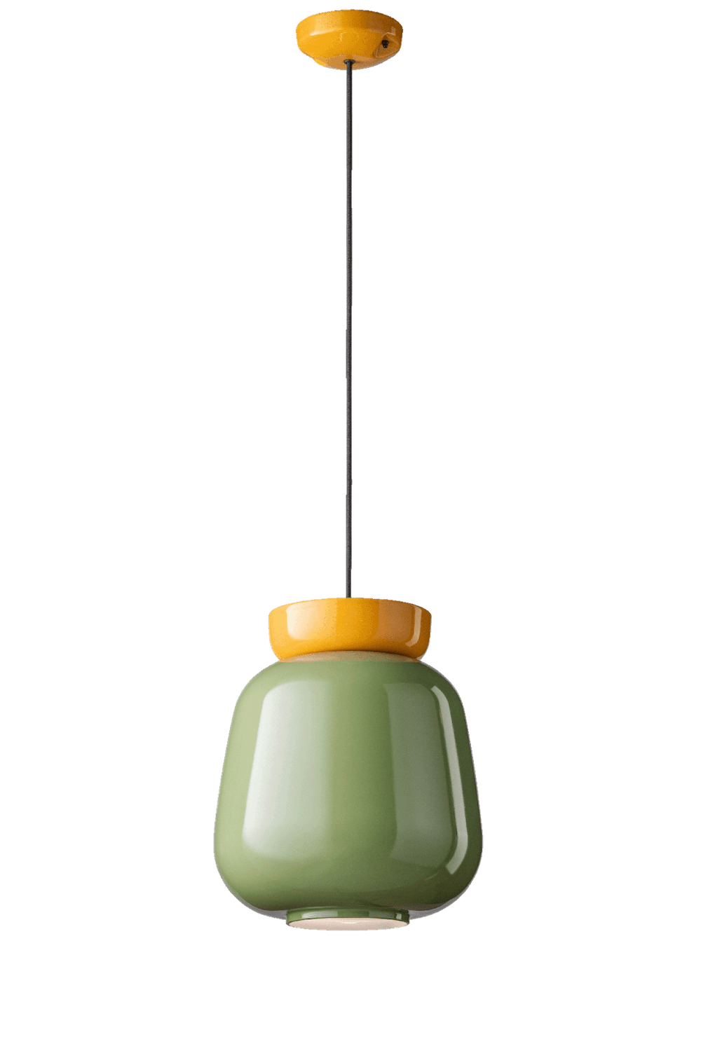 Wisząca lampa ceramiczna Corcovado C2740 z zielonym kloszem
