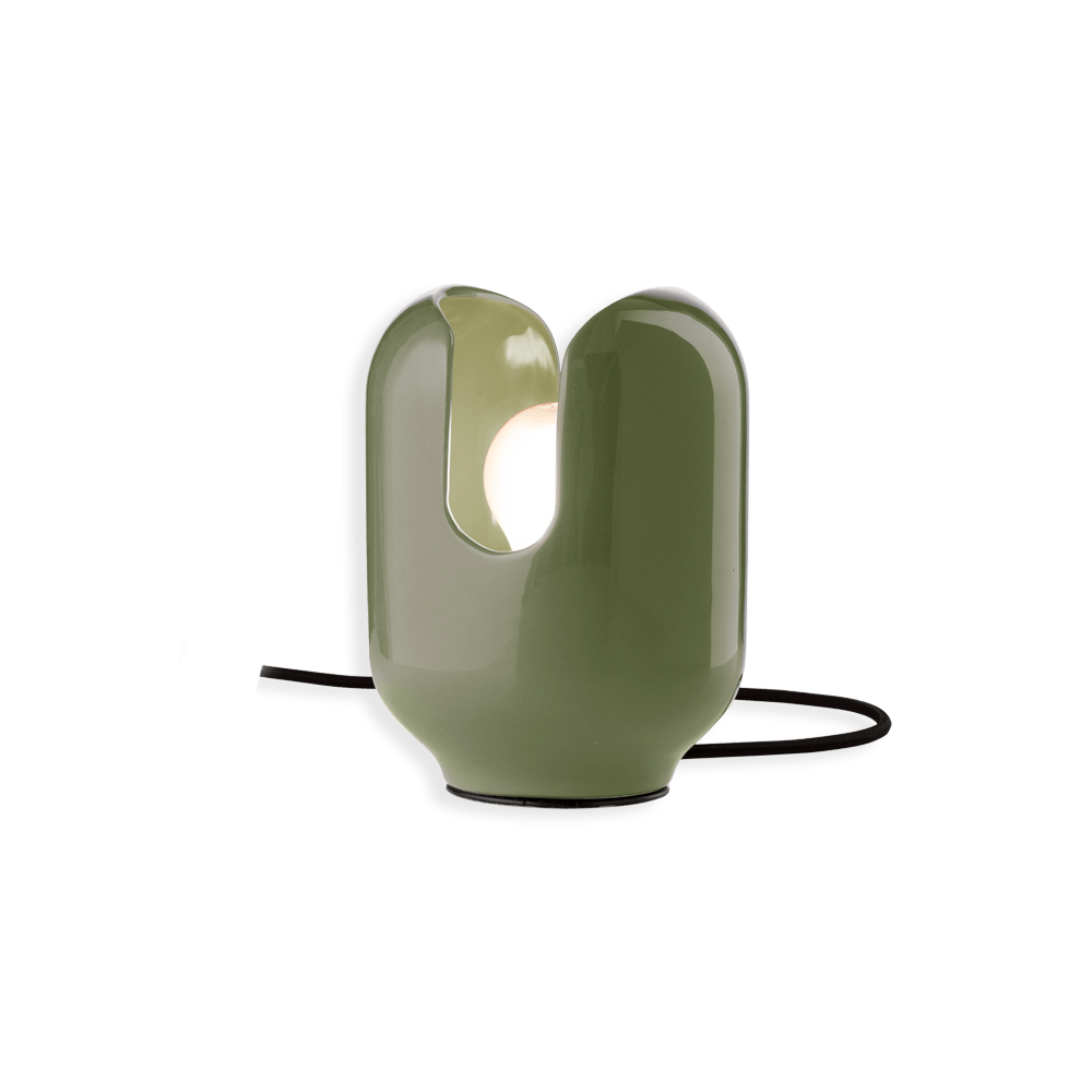 Ceramiczna zielona lampa stołowa Batucada C2590 od Ferroluce