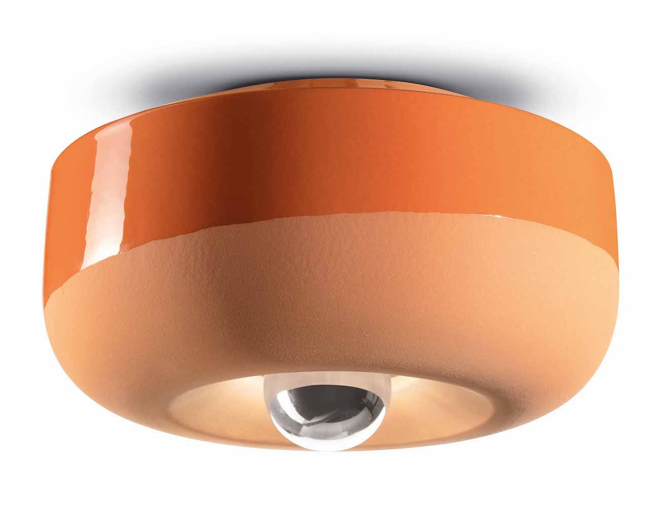Pomarańczowy plafon Bellota z ceramiki