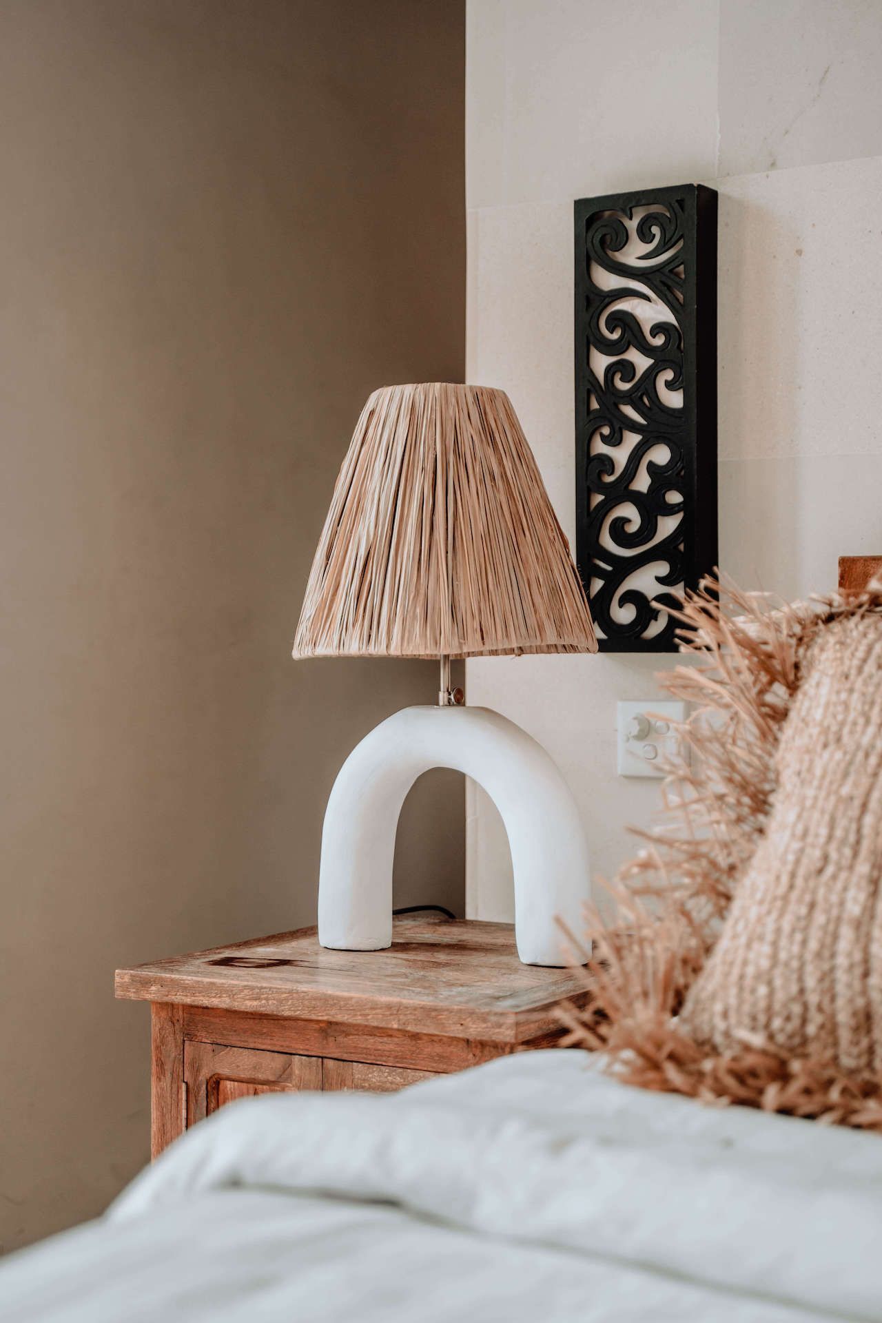 Nocna lampa Mahalo S w kolorze terakoty