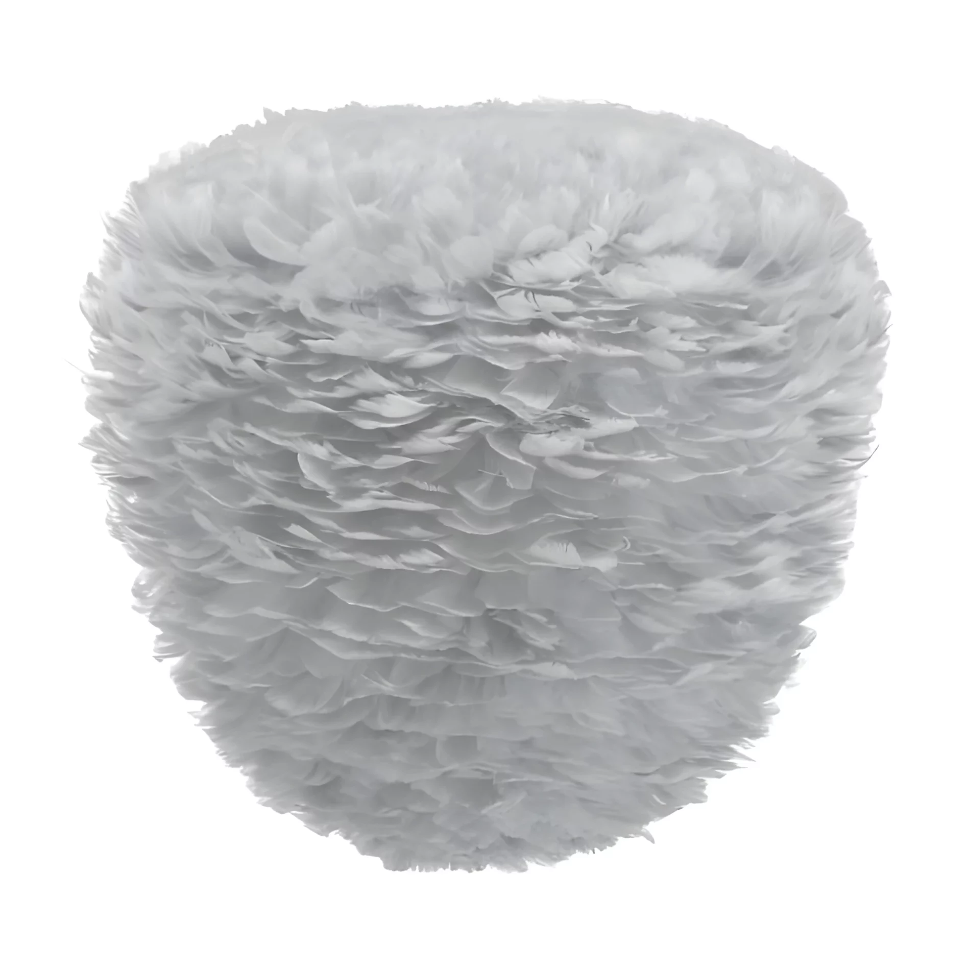 Duża wisząca lampa Eos Evia L z szarym kloszem z piór