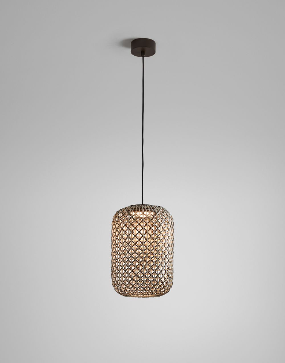 Lampy Bover Wisząca lampa LED Nans S/31.2 w odcieniu brązu