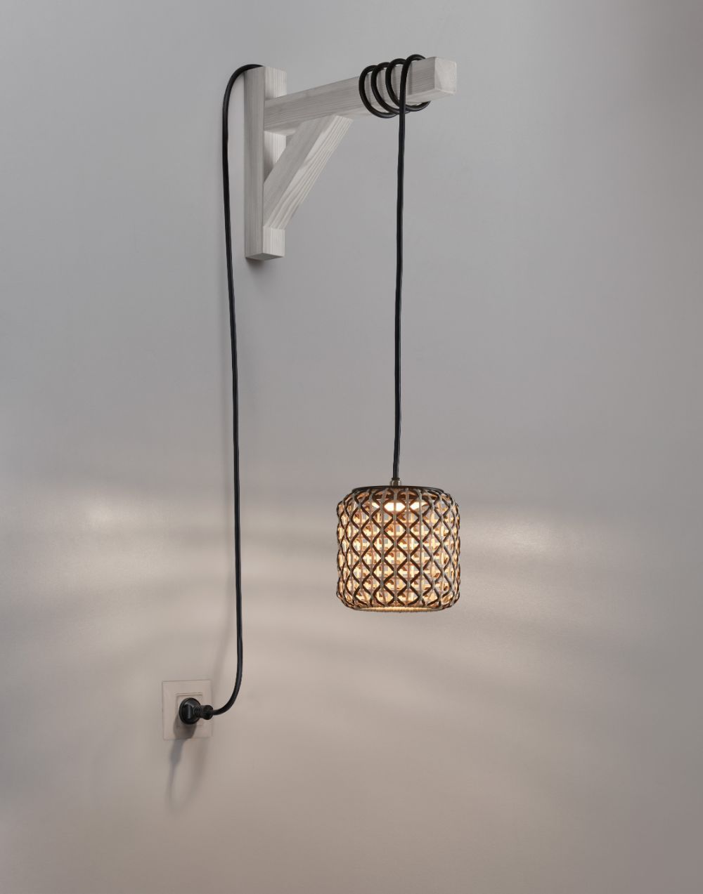 Lampy Bover Brązowa lampa wisząca Nans S/16/H Outdoor