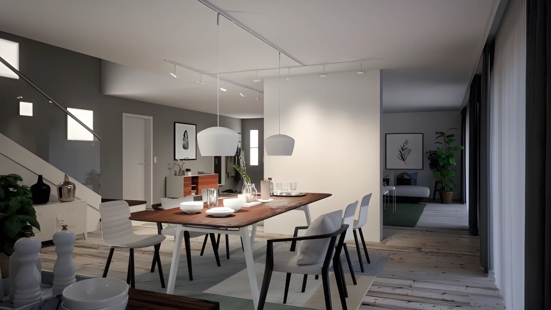 Klosz Pom do systemu szynowego URail w salonie