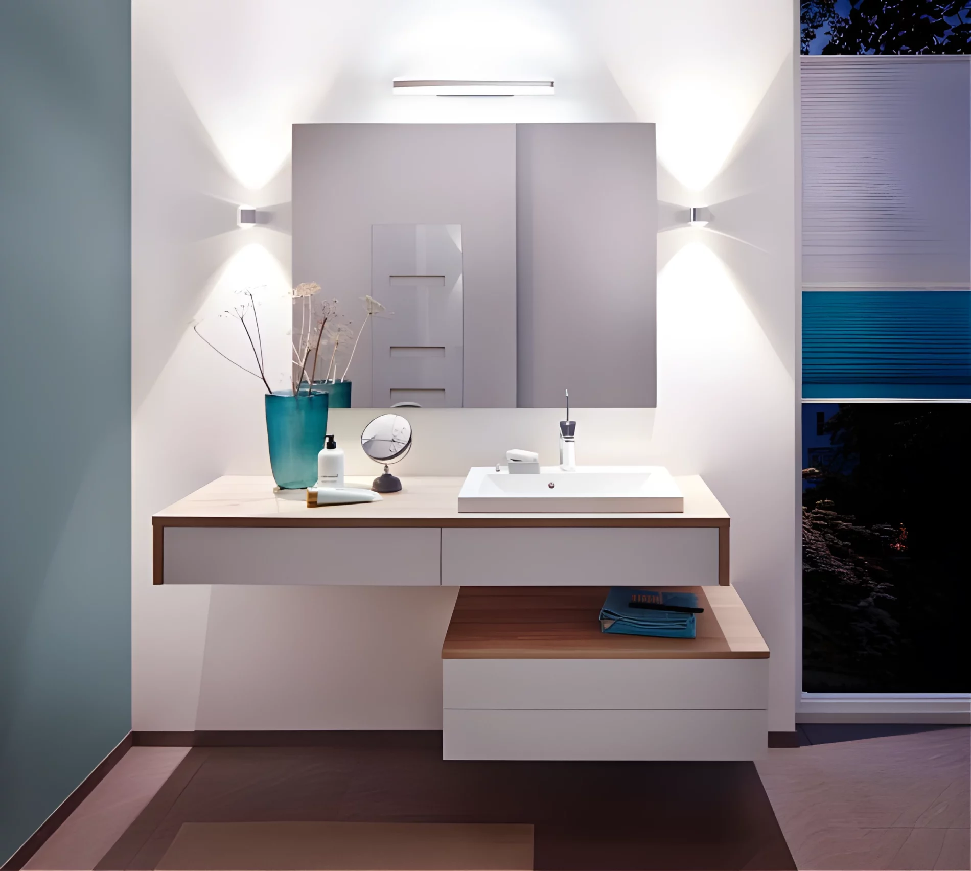 Kinkiet Kuma nad lustro w łazience