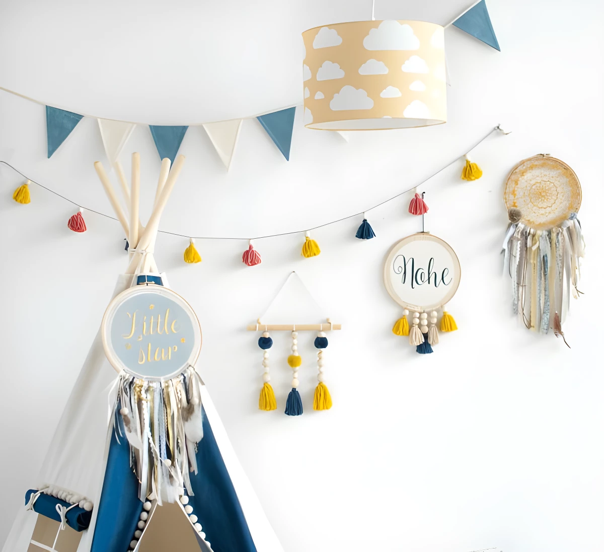 Lampa wisząca Chmurki Mustard - kolor żółty - CHMURKI MUSTARD PENDANT