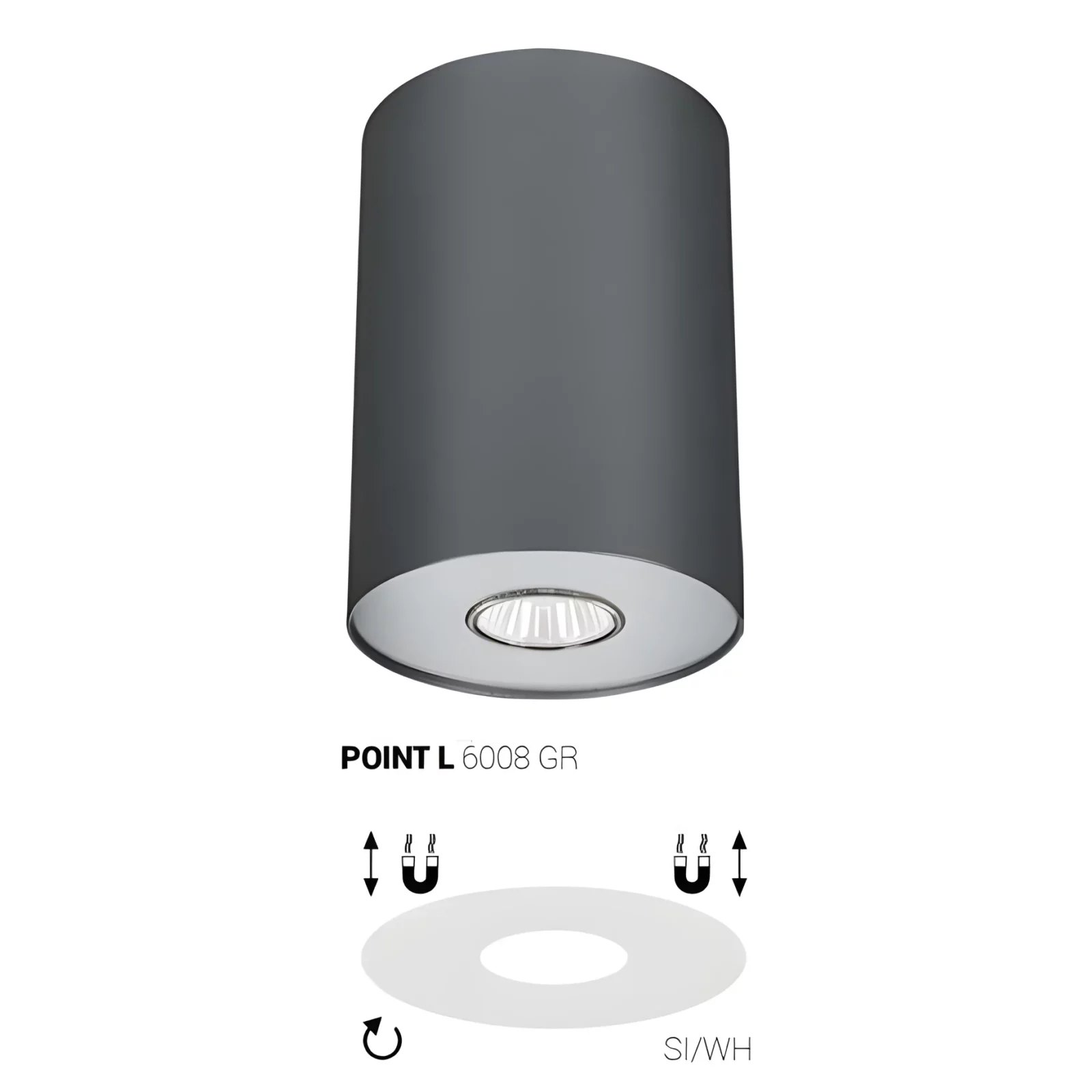 Oczko - spot Point - kolor Szary - 6006