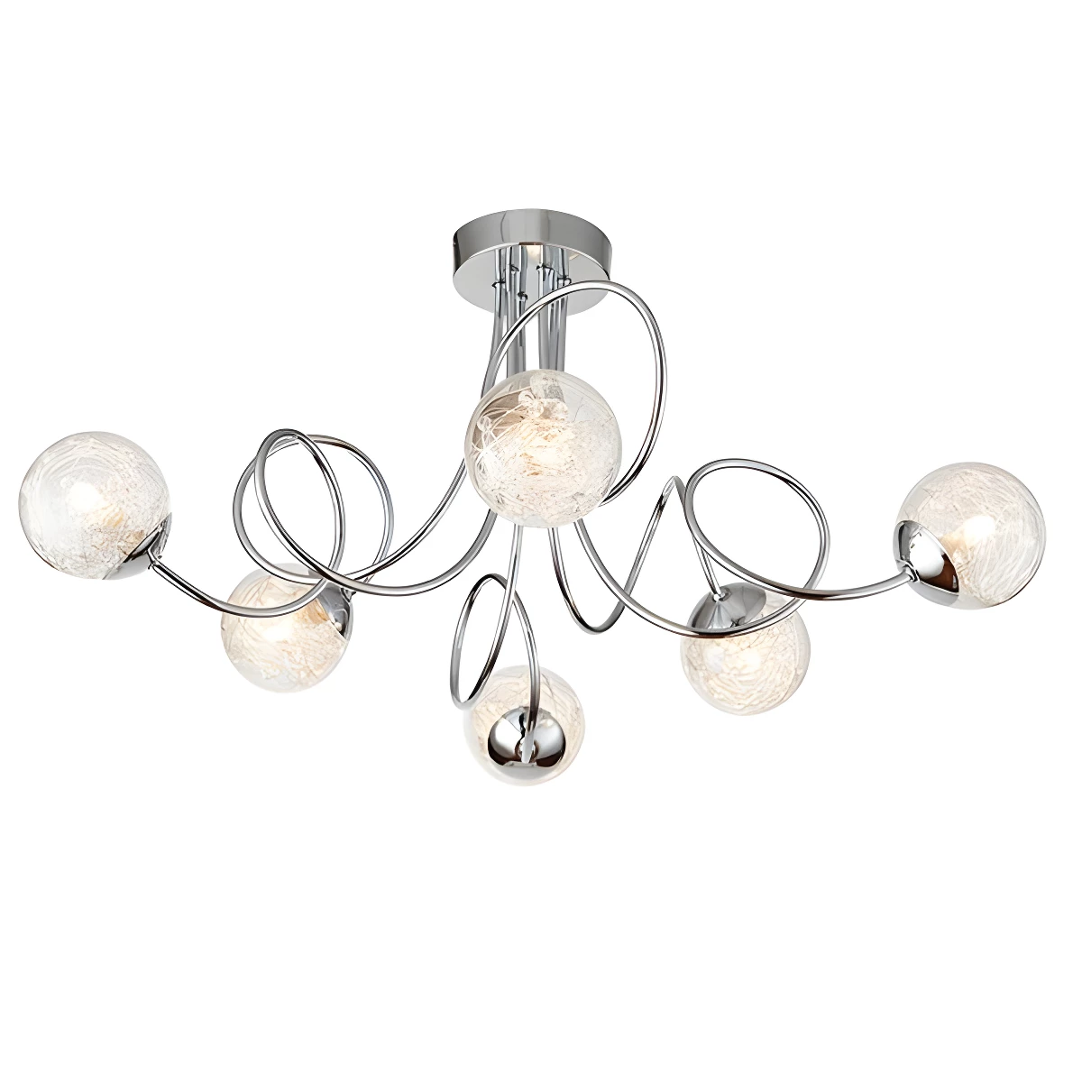 Lampa sufitowa Auria - kolor srebrny, transparentny - 76349